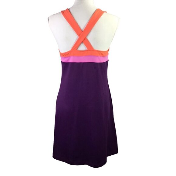Title Nine Diamalete Athletic Dress Stretch Tennis Golf Size M Colorblock Purple - Picture 7 of 11